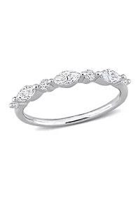 1/2 ct. t.w. Created Moissanite Semi-Eternity Ring Sterling Silver