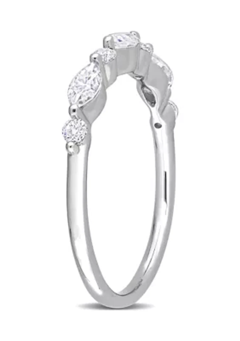 1/2 ct. t.w. Created Moissanite Semi-Eternity Ring Sterling Silver