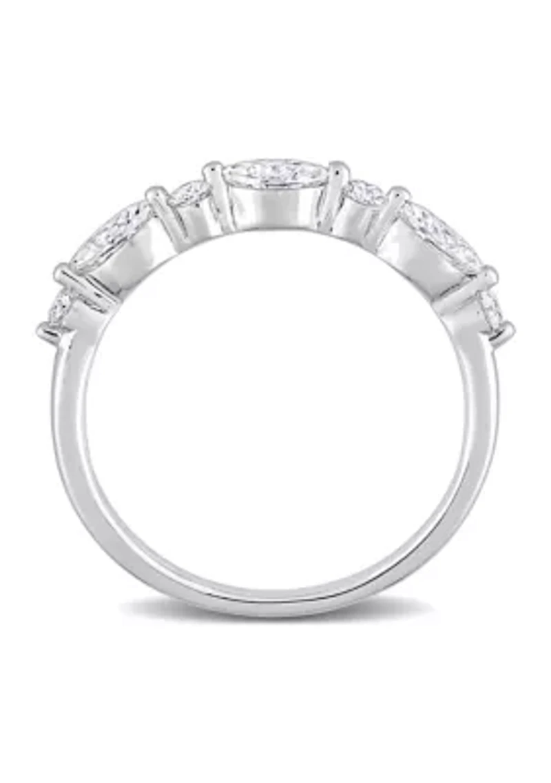 1/2 ct. t.w. Created Moissanite Semi-Eternity Ring Sterling Silver