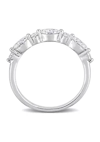 1/2 ct. t.w. Created Moissanite Semi-Eternity Ring Sterling Silver
