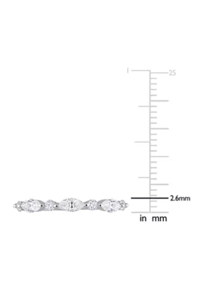 1/2 ct. t.w. Created Moissanite Semi-Eternity Ring Sterling Silver