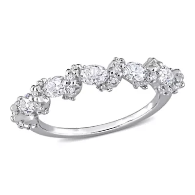 1 ct. t.w. Created Moissanite Crossover Band Sterling Silver
