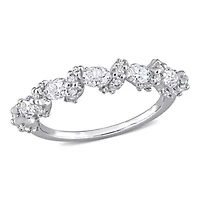 1 ct. t.w. Created Moissanite Crossover Band Sterling Silver