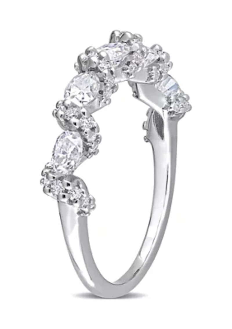 1 ct. t.w. Created Moissanite Crossover Band Sterling Silver