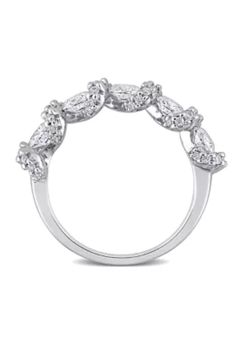 1 ct. t.w. Created Moissanite Crossover Band Sterling Silver