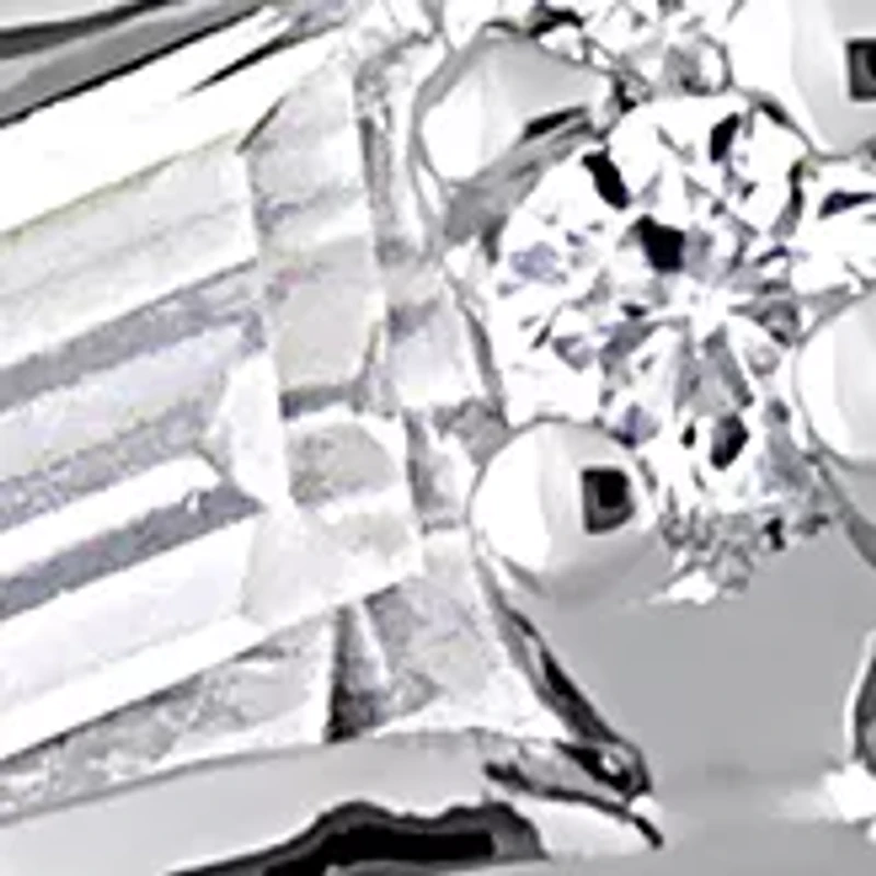 3/8 ct. t.w. Created Moissanite Semi-Eternity Ring Sterling Silver