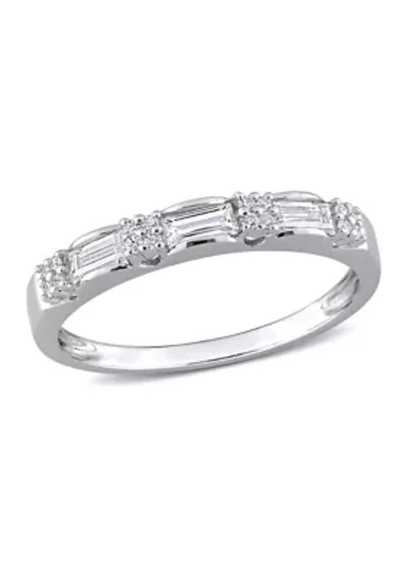 3/8 ct. t.w. Created Moissanite Semi-Eternity Ring Sterling Silver
