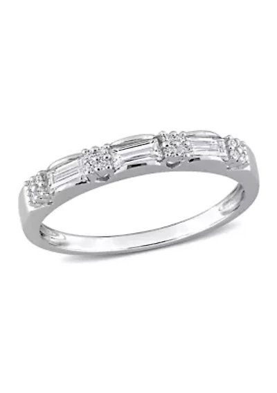 3/8 ct. t.w. Created Moissanite Semi-Eternity Ring Sterling Silver