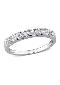 3/8 ct. t.w. Created Moissanite Semi-Eternity Ring Sterling Silver