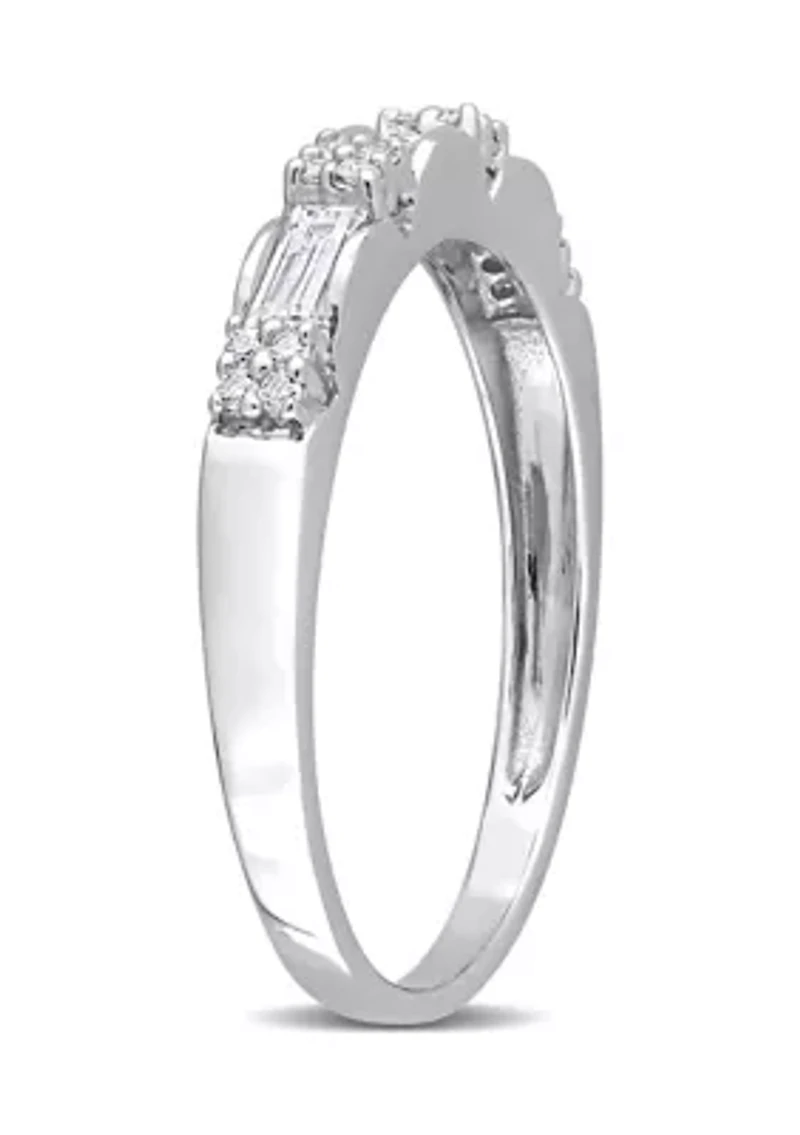 3/8 ct. t.w. Created Moissanite Semi-Eternity Ring Sterling Silver