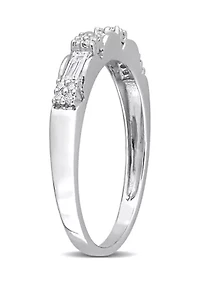 3/8 ct. t.w. Created Moissanite Semi-Eternity Ring Sterling Silver