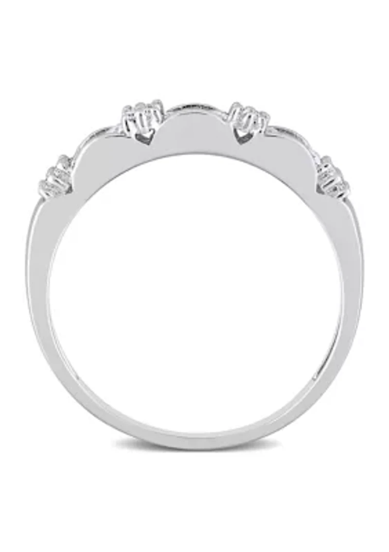 3/8 ct. t.w. Created Moissanite Semi-Eternity Ring Sterling Silver