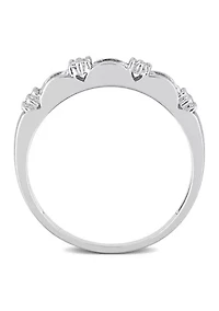 3/8 ct. t.w. Created Moissanite Semi-Eternity Ring Sterling Silver