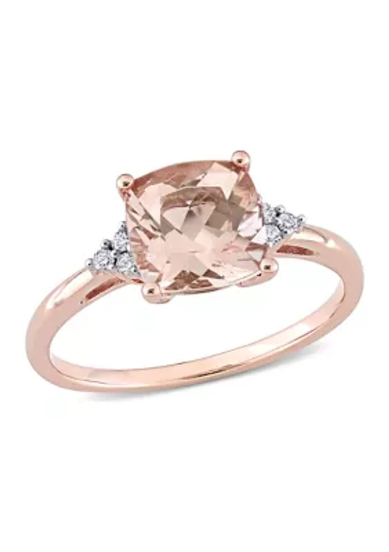 2 ct. t.w. Morganite and 1/10 Diamond Accent Engagement Ring 14k Rose Gold