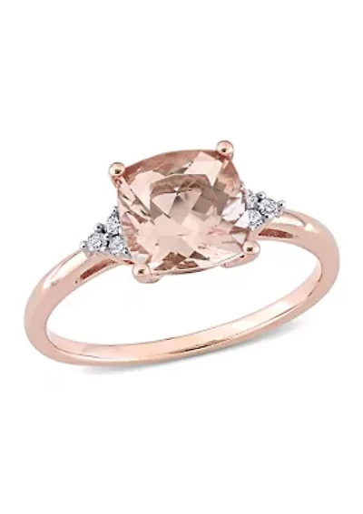2 ct. t.w. Morganite and 1/10 Diamond Accent Engagement Ring 14k Rose Gold