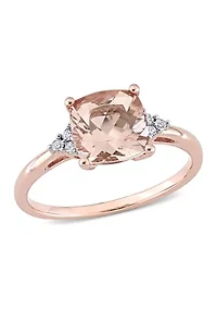 2 ct. t.w. Morganite and 1/10 Diamond Accent Engagement Ring 14k Rose Gold