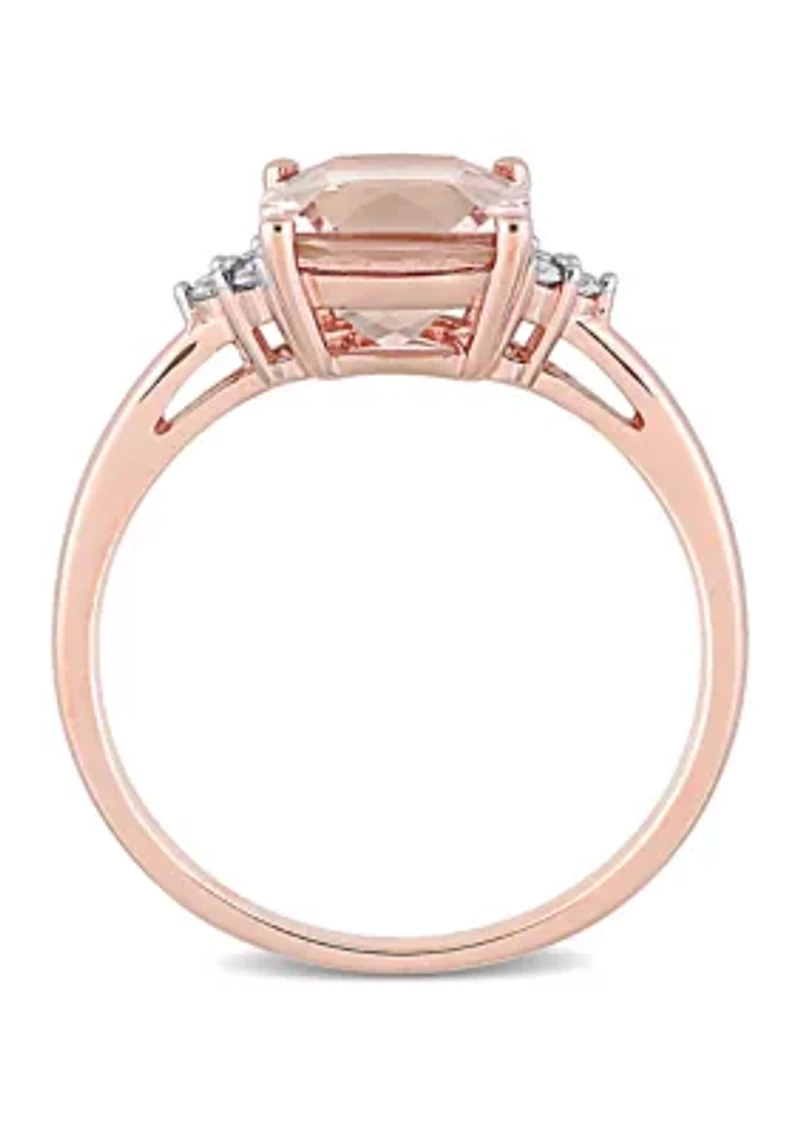 2 ct. t.w. Morganite and 1/10 Diamond Accent Engagement Ring 14k Rose Gold