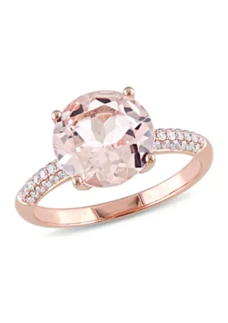 3 ct. t.w. Morganite and 1/5 Diamond Engagement Ring 14k Rose Gold