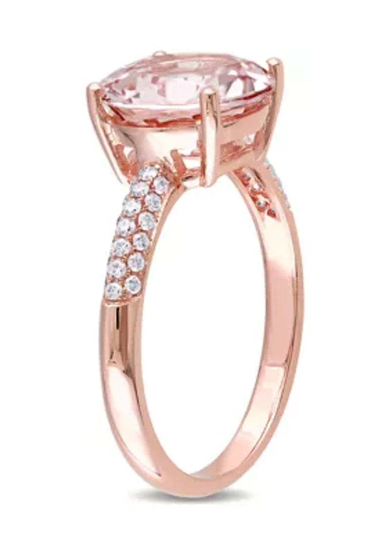 3 ct. t.w. Morganite and 1/5 Diamond Engagement Ring 14k Rose Gold