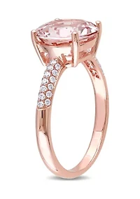 3 ct. t.w. Morganite and 1/5 Diamond Engagement Ring 14k Rose Gold