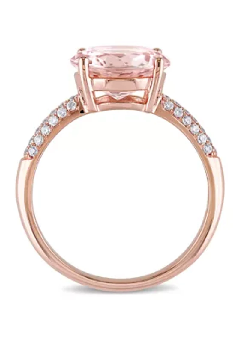 3 ct. t.w. Morganite and 1/5 Diamond Engagement Ring 14k Rose Gold