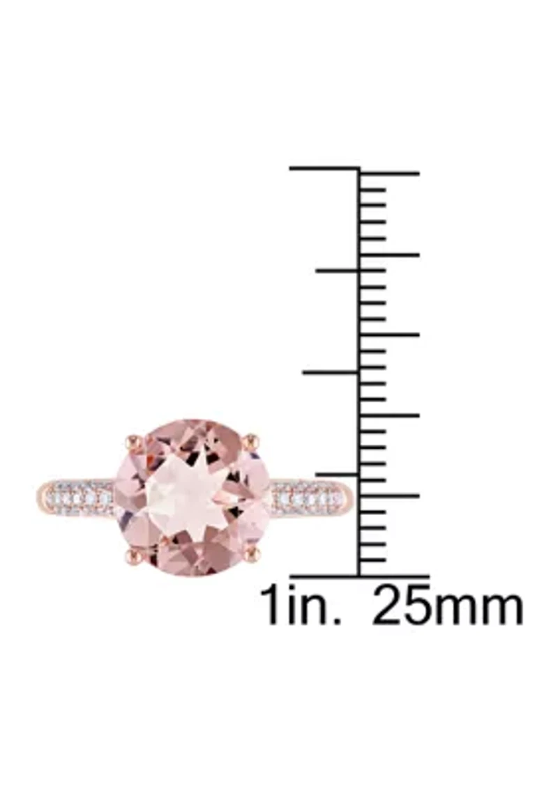 3 ct. t.w. Morganite and 1/5 Diamond Engagement Ring 14k Rose Gold