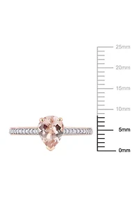 7/8 ct. t.w. Morganite and 1/8 Diamond Teardrop Engagement Ring 10k Rose Gold