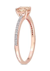 5/8 ct. t.w. Morganite and 1/10 Diamond Promise Ring 10k Rose Gold