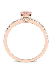 5/8 ct. t.w. Morganite and 1/10 Diamond Promise Ring 10k Rose Gold