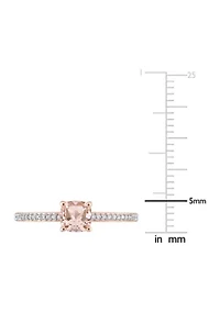 5/8 ct. t.w. Morganite and 1/10 Diamond Promise Ring 10k Rose Gold
