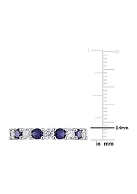 Lab Created 3.5 ct. t.w. Blue and White Sapphire Full Eternity Band Sterling Silver