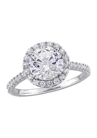 Lab Created 3 ct. t.w. White Sapphire Halo Ring Sterling Silver