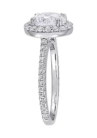 Lab Created 3 ct. t.w. White Sapphire Halo Ring Sterling Silver