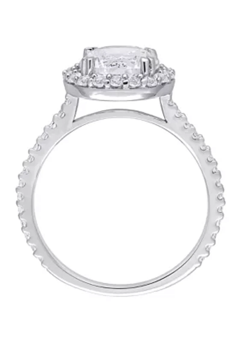 Lab Created 3 ct. t.w. White Sapphire Halo Ring Sterling Silver