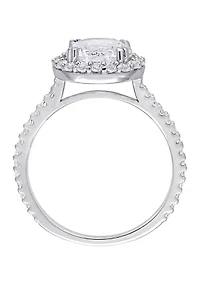 Lab Created 3 ct. t.w. White Sapphire Halo Ring Sterling Silver