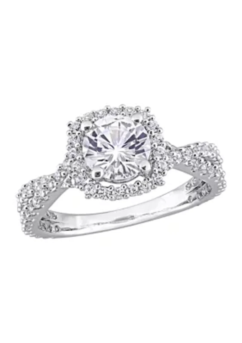 Lab Created 2.12 ct. t.w. White Sapphire Halo Ring Sterling Silver
