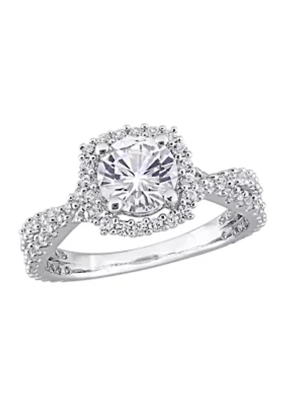 Lab Created 2.12 ct. t.w. White Sapphire Halo Ring Sterling Silver