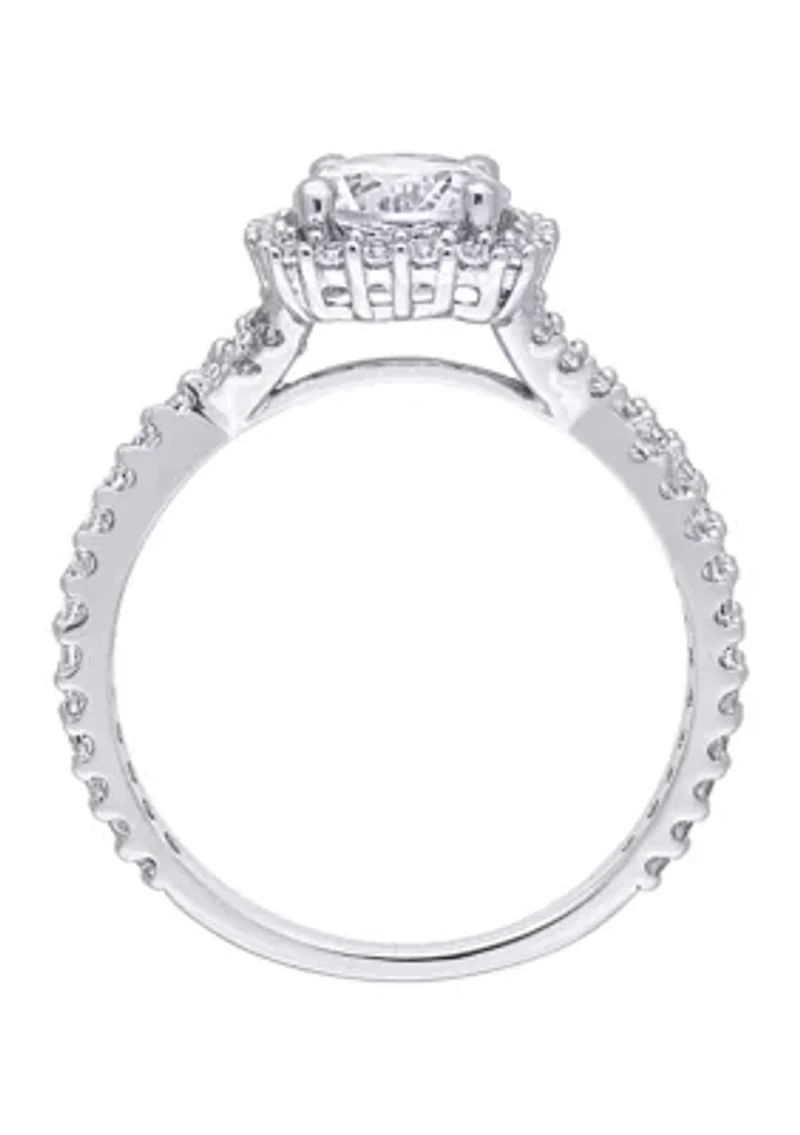 Lab Created 2.12 ct. t.w. White Sapphire Halo Ring Sterling Silver