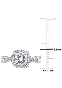 Lab Created 2.12 ct. t.w. White Sapphire Halo Ring Sterling Silver