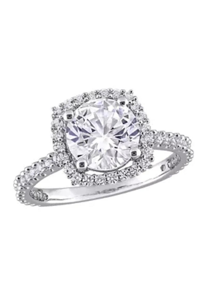 Lab Created 2.88 ct. t.w. White Sapphire Halo Ring Sterling Silver