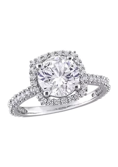 Lab Created 2.88 ct. t.w. White Sapphire Halo Ring Sterling Silver