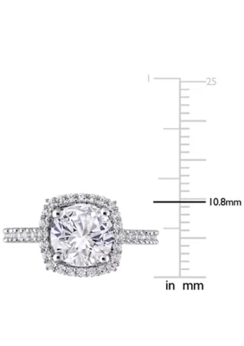 Lab Created 2.88 ct. t.w. White Sapphire Halo Ring Sterling Silver
