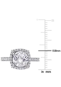 Lab Created 2.88 ct. t.w. White Sapphire Halo Ring Sterling Silver