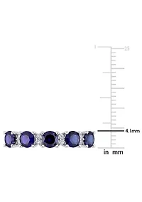 Lab Created 1.62 ct. t.w. Blue and White Sapphire Semi Eternity Ring Sterling Silver