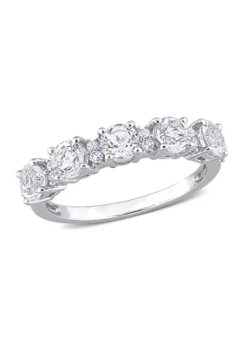 1.62 ct. t.w. White Topaz Semi Eternity Ring Sterling Silver