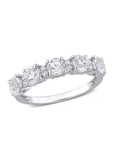 1.62 ct. t.w. White Topaz Semi Eternity Ring Sterling Silver