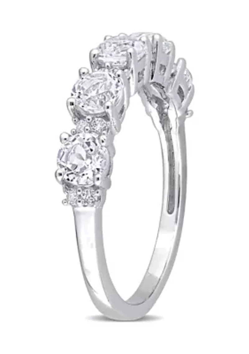 1.62 ct. t.w. White Topaz Semi Eternity Ring Sterling Silver