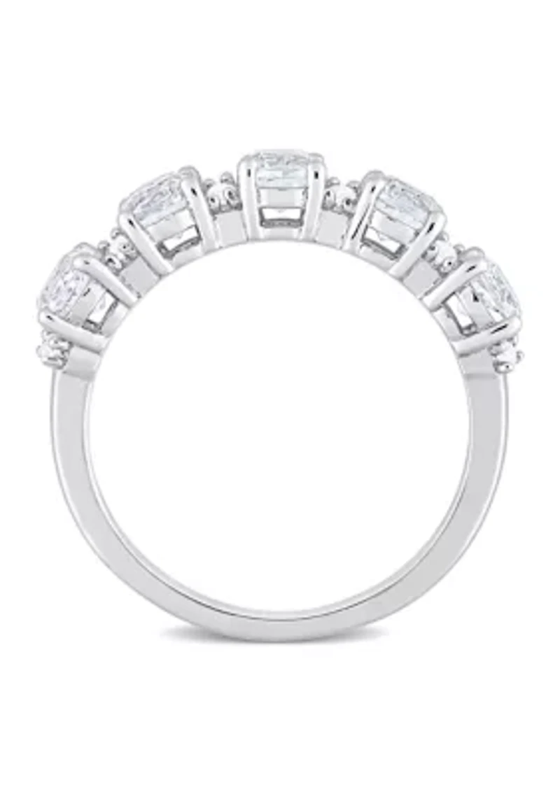 1.62 ct. t.w. White Topaz Semi Eternity Ring Sterling Silver