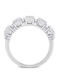 1.62 ct. t.w. White Topaz Semi Eternity Ring Sterling Silver