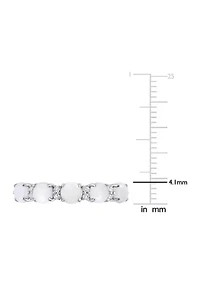 Opal and White Topaz Semi Eternity Ring Sterling Silver